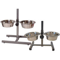 Produktbild von Boon Erhöhter Napf mit H-Ständer aus Edelstahl in Silber 17 cm