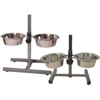 Produktbild von Boon Erhöhter Napf mit H-Ständer aus Edelstahl in Silber 21 cm