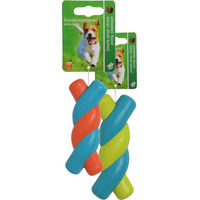 Produktbild von Boon Swirlbot Kauspielzeug aus massivem Gummi Blau/Gelb 15 cm
