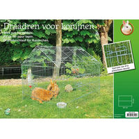 Produktbild von Boon Verzinkte Drahtbahn mit Spitzdach und Sonnensegel für Kaninchen und Meerschweinchen 180 x 75 x 75 cm Silber