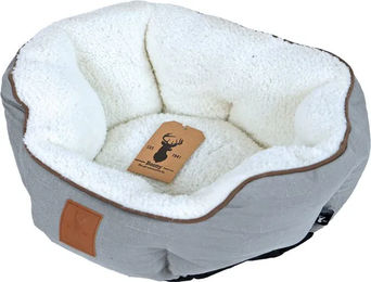 Boony Hundekorb mit Schafsfell in Grau Weiß 50 cm – Bild 1 von 2