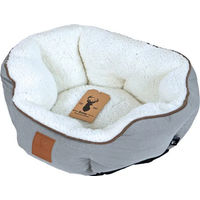 Produktbild von Boony Hundekorb mit Schafsfell in Grau Weiß 50 cm