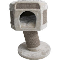 Produktbild von Boony Kratztonne für Katzen aus Sisal und Plüsch in Beige, 70 cm hoch