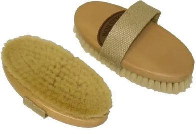 Borstiq Goathair Pferdebürste aus Naturmaterial in Beige und Braun Größe L – Bild 1 von 2