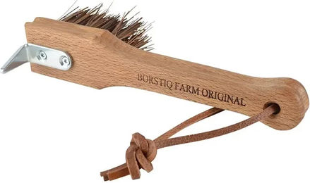 Produktbild von Borstiq Multifunktionale Hufbürste mit Strigel aus Holz in Braun und Beige