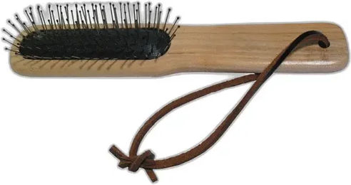 Produktbild von Borstiq Pferdebürste aus Holz zur Mähnen- und Schweifpflege in Natur und Schwarz