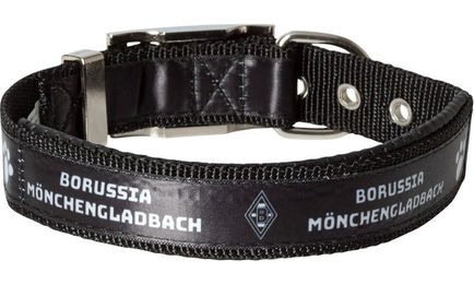 Produktbild von Borussia Mönchengladbach Hundehalsband aus Polyester in Schwarz Bunt Größe S