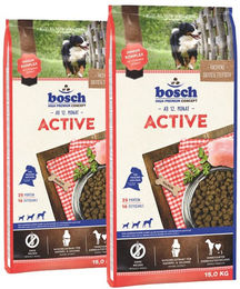 Produktbild von Bosch Active Hundefutter Adult Geflügel und Fisch zur Unterstützung von Gelenken, Immunsystem und Verdauung 30 kg (2 x 15 kg) - 2 x 15 kg