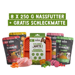 Bosch Freshe Schnauze Aktionsbox mit Nassfutter und bunter Silikon-Schleckmatte – Bild 1 von 1