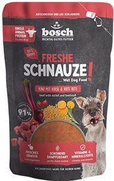Produktbild von Bosch Freshe Schnauze Hund Nassfutter Rind mit Hirse und Rote Bete ohne Zucker 8x250 g