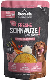Produktbild von Bosch Freshe Schnauze Hundefutter Huhn mit Reis und Karotten ohne Zucker 8x250 g