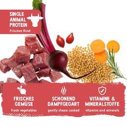 Bosch Freshe Schnauze Nassfutter Rind mit Hirse und Rote Bete für Hunde Adult 8 x 250 g - 8 x 250 g – Bild 1 von 7