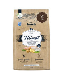 Bosch Heimat Adult Hundefutter mit Tierwohl-Huhn und Lachs getreidefrei 1 kg - 5 x 1 kg – Bild 1 von 1