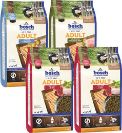 Produktbild von Bosch Hundefutter Adult Mischpaket Sensitive Geflügel Hirse Fisch Kartoffel und Lamm Reis 4 x 1 kg - 4 x 1 kg