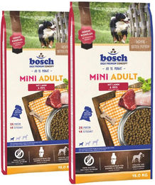 Produktbild von Bosch Mini Adult Hundefutter Lamm und Reis Glutenfrei 30 kg - 2 x 15 kg