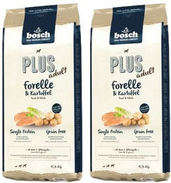 Produktbild von Bosch Plus Adult Hundefutter Forelle und Kartoffel getreidefrei 25 kg - 2 x 12,5 kg