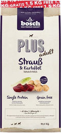 Produktbild von Bosch PLUS Hunde-Trockenfutter Strauß und Kartoffel Monoprotein 14kg - 14 kg