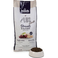 Produktbild von Bosch PLUS Hunde-Trockenfutter Strauß und Kartoffel Monoprotein für alle Altersstufen 2x12,5kg