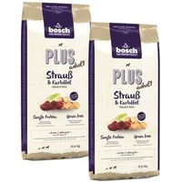 Produktbild von Bosch Plus Hundefutter Strauß und Kartoffel getreidefrei und hypoallergen 2x12,5 kg - 2 x 12,5 kg