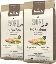 Produktbild von Bosch Soft Adult Hundefutter Hühnchen und Banane getreidefrei monoprotein sensitive 25 kg - 2 x 12,5 kg