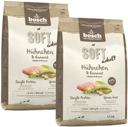 Produktbild von Bosch Soft Hundefutter Hühnchen & Banane Getreidefrei Monoprotein Sensitive 2x 2,5 kg - 2 x 2,5 kg