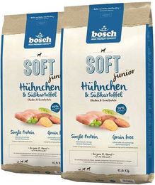 Produktbild von Bosch Soft Junior Hundefutter Hühnchen und Süßkartoffel getreidefrei 25 kg - 2 x 12,5 kg