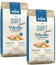 Produktbild von Bosch Soft Junior Hundefutter Hühnchen und Süßkartoffel Getreidefrei Monoprotein Sensitive 2x12,5 kg - 2 x 12,5 kg