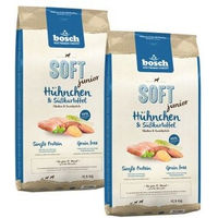 Produktbild von Bosch Soft Junior Hundefutter Hühnchen und Süßkartoffel Getreidefrei Monoprotein Sensitive 2x12,5 kg - 2 x 12,5 kg