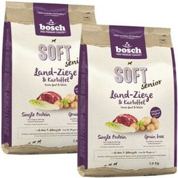 Produktbild von Bosch Soft Senior Hundefutter Ziege und Kartoffel getreidefrei 2x2,5 kg - 2 x 2,5 kg