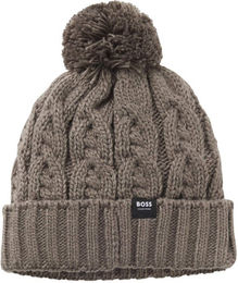 BOSS Equestrian Bella Beanie Bobble Mütze Braun aus Polyacryl – Bild 1 von 3