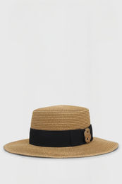 Produktbild von BOSS Equestrian Boater Hut aus Stroh in Beige