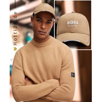 Produktbild von BOSS Equestrian Cap mit Stickerei in Camel Beige aus Leder