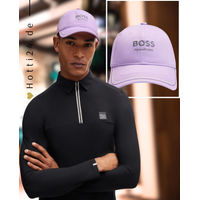 Produktbild von BOSS Equestrian Cap mit Stickerei in Violett aus Leder