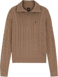 BOSS Equestrian Ella Zip Strickpullover Damen XL aus Polyacryl und Baumwolle – Bild 1 von 3