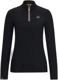 Produktbild von Boss Equestrian Frances Reitturnbluse für Damen in Schwarz mit Kunstleder-Details