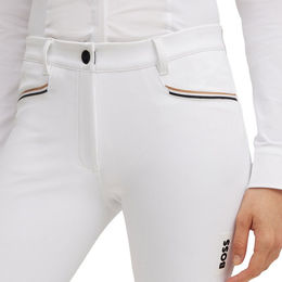 BOSS Equestrian Hazel Kniebesatz Reithose Damen Schwarz Weiß XL – Bild 1 von 6