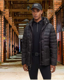 Produktbild von BOSS Equestrian Herren Reitjacke Bob Monogram Schwarz Wasserdicht Nylon Winterjacke