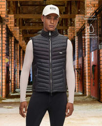 Produktbild von BOSS Equestrian Herren Weste Bruce Monogram Schwarz wasserdicht aus Nylon