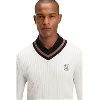 Produktbild von BOSS Equestrian Jan Strickpullover Cable Herren aus Baumwolle in Beige oder Weiß Größe XS