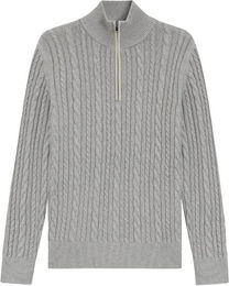 BOSS Equestrian Jerome Strick Troyer Herren Pullover mit Zopfmuster in Braun aus Baumwolle und Polyacryl – Bild 1 von 2