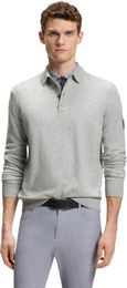 BOSS Equestrian Jude Strickpolo für Herren aus Wolle und Kaschmir in Silber Größe XL – Bild 1 von 4