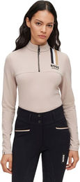 BOSS Equestrian Lia Signature Stripe Trainingsshirt Damen Schwarz XS – Bild 1 von 3