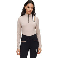 Produktbild von BOSS Equestrian Lia Signature Stripe Trainingsshirt Damen Schwarz XS