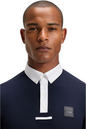 BOSS Equestrian Marty Turniershirt Honey Comb Reitshirt für Herren in Blau Größe XL – Bild 1 von 3