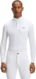 BOSS Equestrian Nick Turniershirt Herren Weiß Polyamid Größe M – Bild 1 von 3