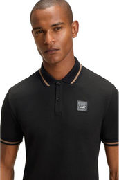 BOSS Equestrian Paul Polo Patch Reitshirt für Herren aus Baumwolle Schwarz – Bild 1 von 6