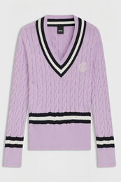BOSS Equestrian Paula Strickpullover aus Baumwolle für Damen in Lila – Bild 1 von 4