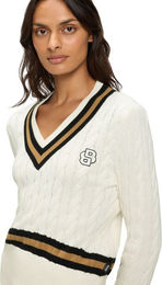 BOSS Equestrian Paula Strickpullover Cable Damen aus Baumwolle – Bild 1 von 3