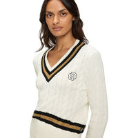 Produktbild von BOSS Equestrian Paula Strickpullover Cable Damen aus Baumwolle in Beige oder Weiß Größe L
