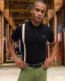Produktbild von BOSS Equestrian Poloshirt Glen Signature Stripe für Herren aus Baumwolle in Schwarz